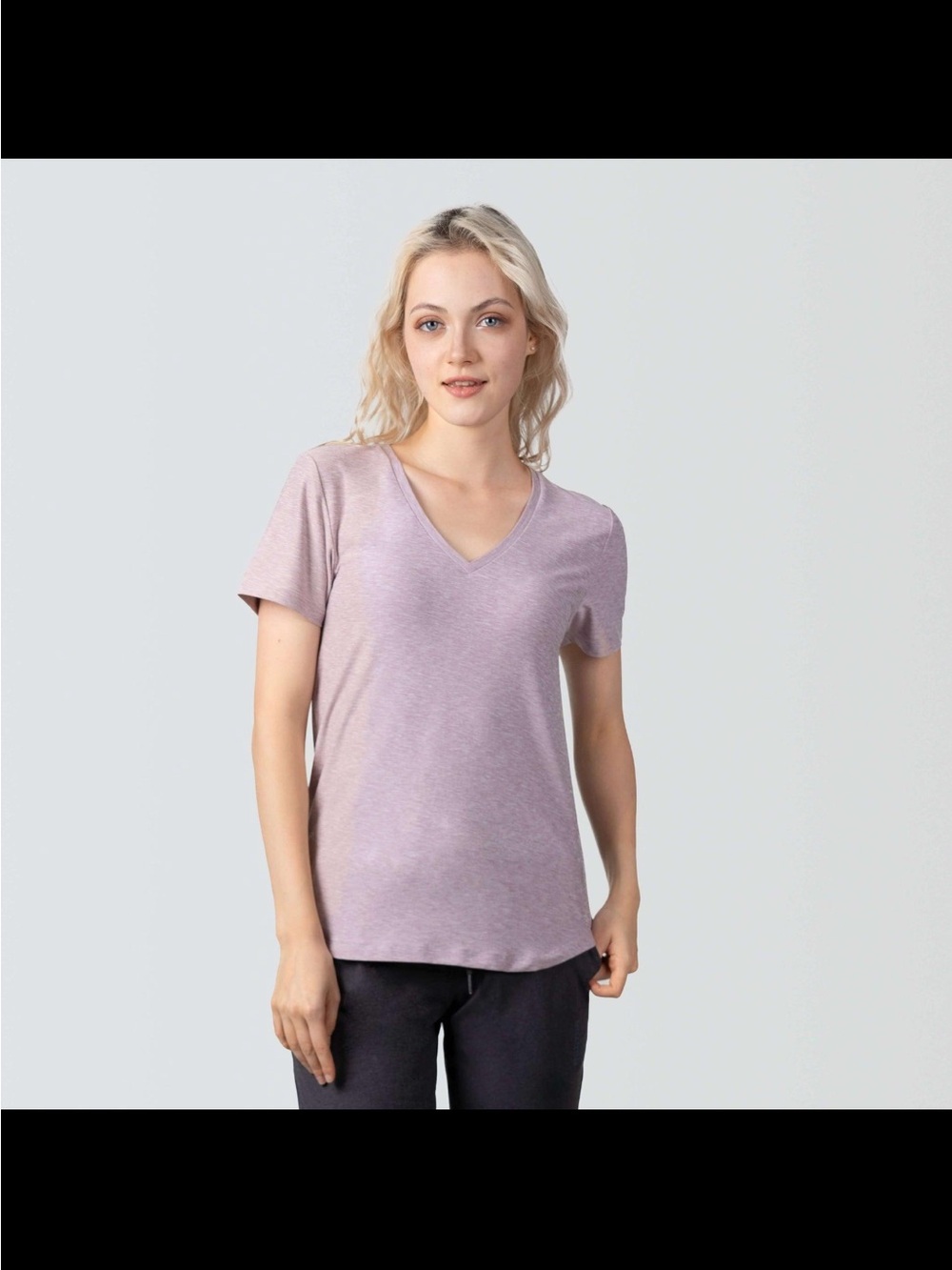 ✨4 for 25✨ Hyba Mauve Heathered V Neck Athletic T Shirt 2XL